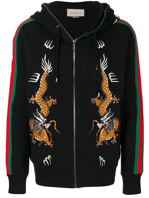 mens gucci zip up hoodie|gucci dragonfly hoodie.